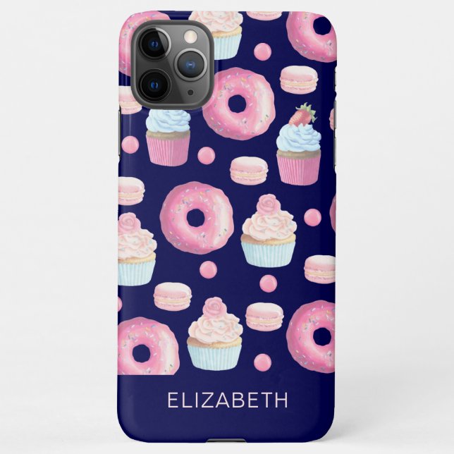 Donuts, cupcakes and macarons iPhone case (Back)