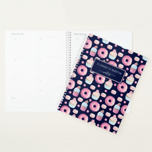 Donuts cupcakes and macarons planner