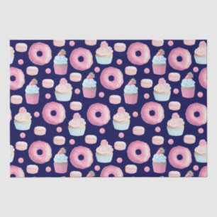 Donuts, cupcakes and macarons tissue paper