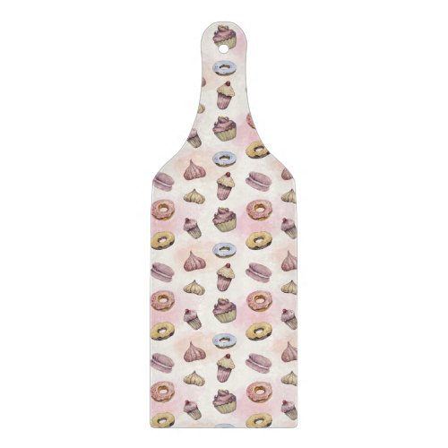 Donuts Cupcakes Cute Trendy Woodland Watercolor Cutting Board