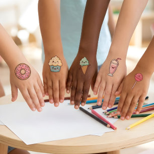 Donuts, Cupcakes, Ice Cream & Candy Sweet Treats Temporary Tattoos