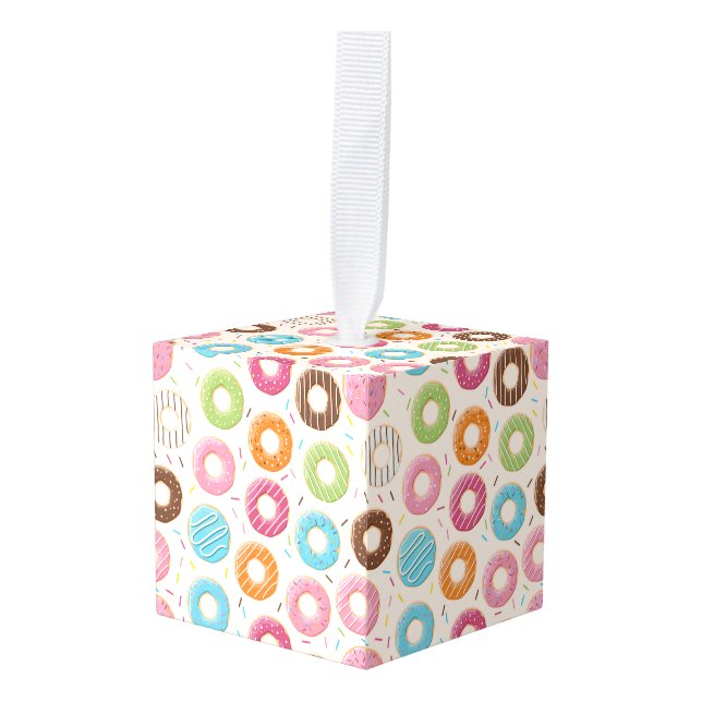 Donuts Custom Cube Ornament (Front Angled)