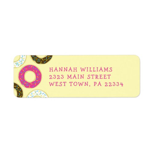 Donuts Cute Kids Return Address Label