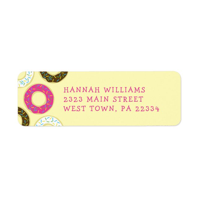 Donuts Cute Kid's Return Address Label (Front)