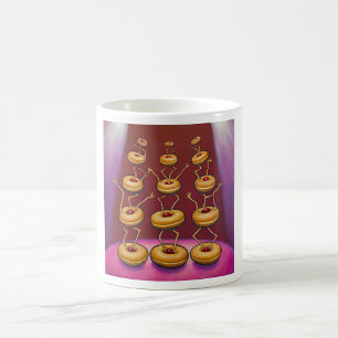 Donuts Dancing Whimsical Doughnut Characters Coffee Mug