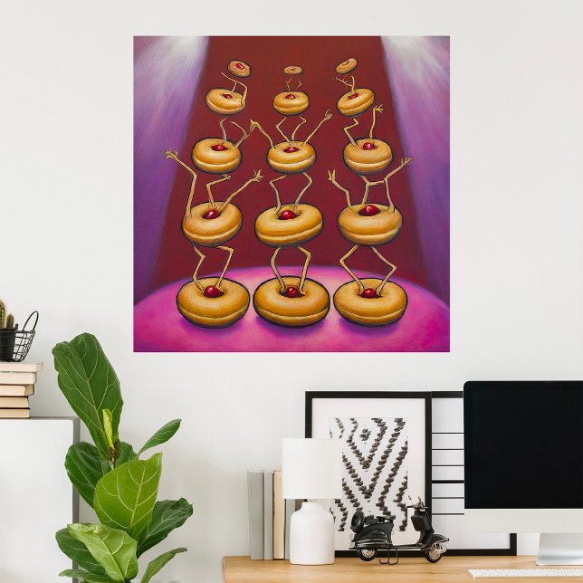 Donuts Dancing Whimsical Doughnut Characters Poster (Creator Uploaded)