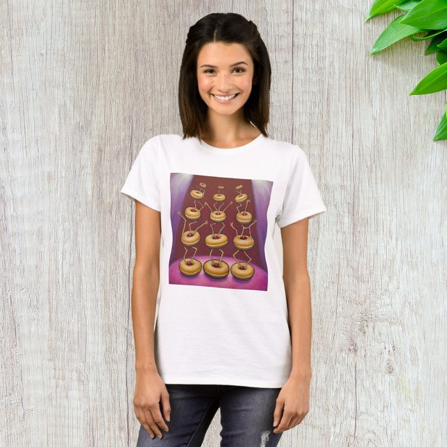 Donuts Dancing Whimsical Doughnut Characters T-Shirt (Creator Uploaded)