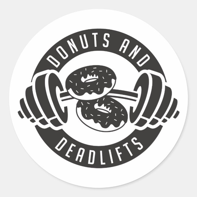 Donuts & Deadlifts T-Shirt Classic Round Sticker (Front)