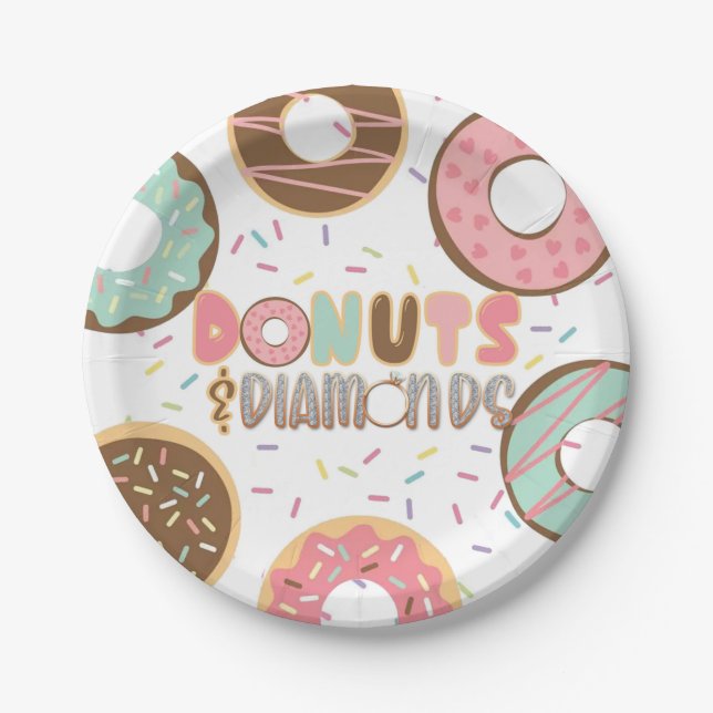 Donuts & Diamonds Bridal Shower Plate (Front)