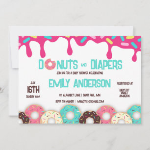 Donuts & Diapers Baby Shower Invitation