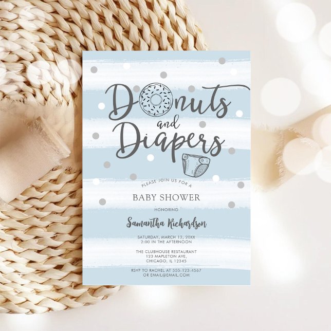 Donuts & Diapers Baby Shower Invitation (Creator Uploaded)