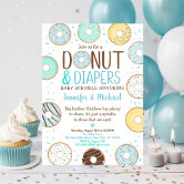 Diapers and donuts fashion invitation