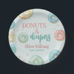 Donuts & Diapers Cute Mint Green Baby Shower Paper Plates<br><div class="desc">Donuts & Diapers Cute Mint Green Baby Shower Paper Plates</div>