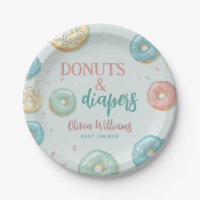 Donuts & Diapers Cute Mint Green Baby Shower