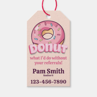 Donuts, Donut, Coffee, Realtor Pop-by Referrals Gift Tags