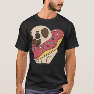 donuts donut pug mops hunde dogs bird baked goods T-Shirt