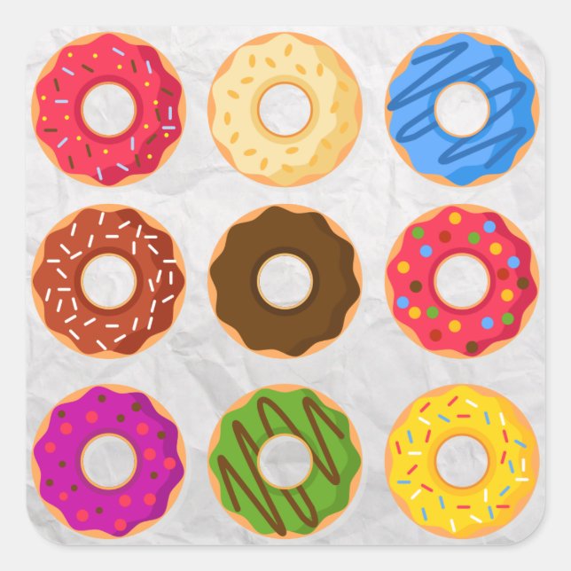 Donuts Donuts and Donuts Square Sticker (Front)