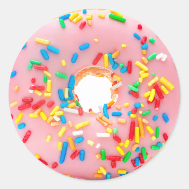 Donuts Doughnuts Classic Round Sticker | Zazzle