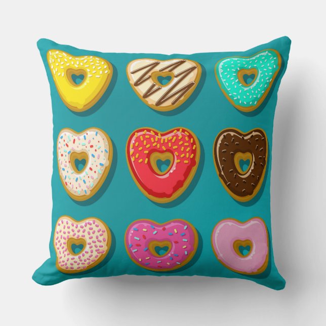 Donuts / Doughnuts Throw Pillow (Front)