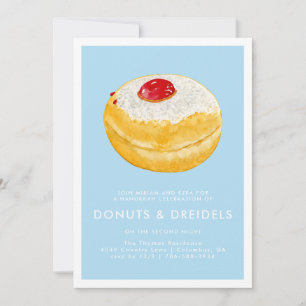 Donuts & Dreidels   Hanukkah Party Invitation