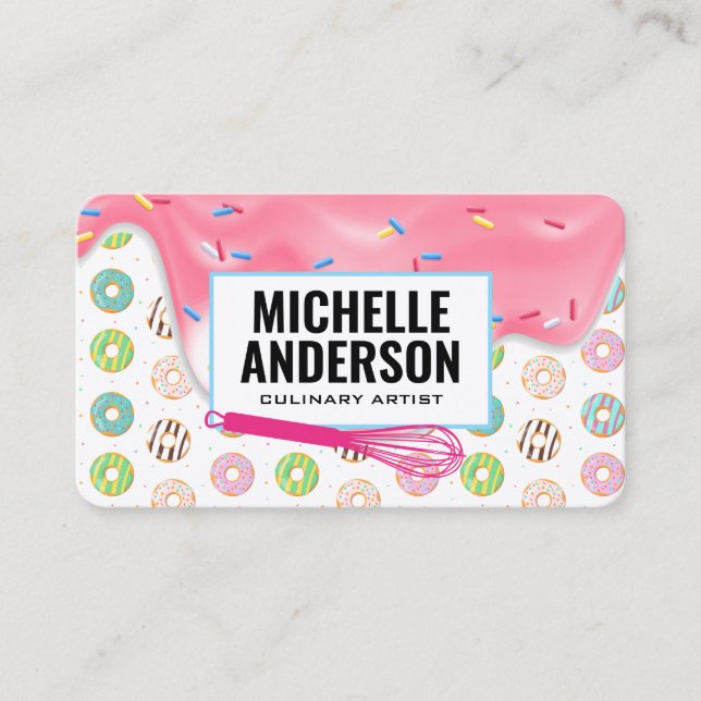 Donuts | Dripping Glaze | Pastry  Business Card (Front)