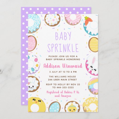 Donuts Easter Baby Sprinkle Invitation