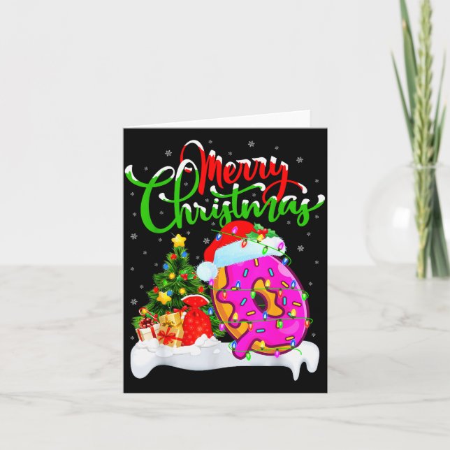 Donuts Food Lover Xmas Decorations Santa Donuts Ch Card (Front)