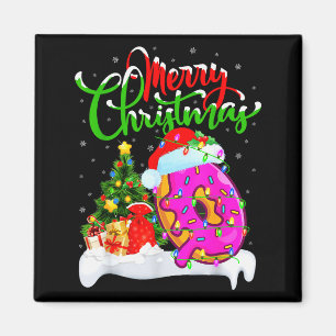 Donuts Food Lover Xmas Decorations Santa Donuts Ch Magnet