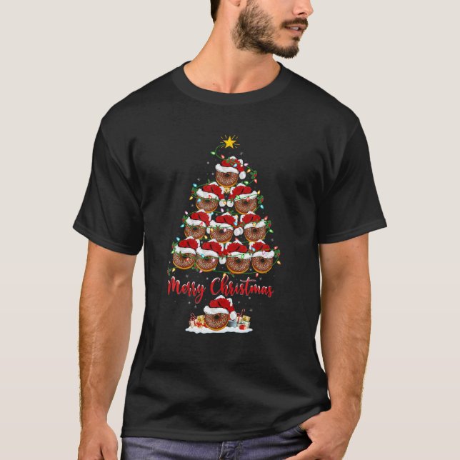 Donuts Food Lover Xmas Matching Santa Donuts Chris T-Shirt (Front)
