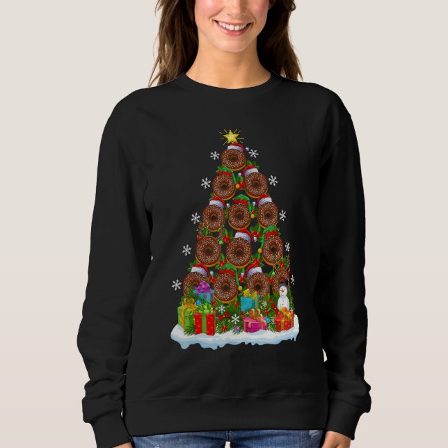 Donuts Food   Xmas Holiday Santa Donuts Christmas  Sweatshirt (Front)