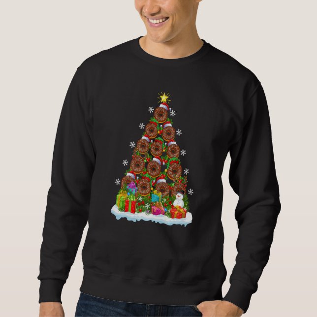 Donuts Food  Xmas Holiday Santa Donuts Christmas T Sweatshirt (Front)