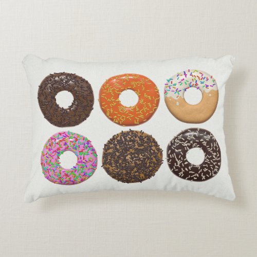 Donuts for all accent pillow