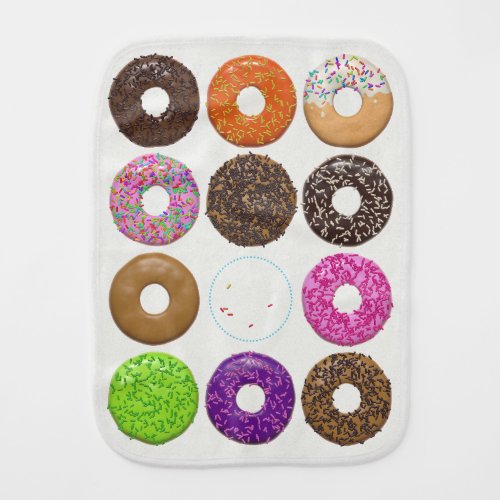 Donuts for all baby burp cloth