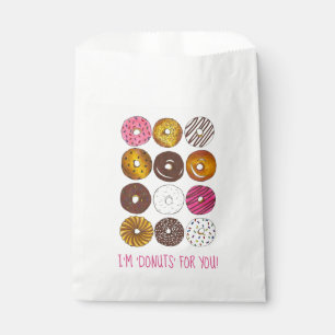 Donuts for You Love Valentine's Day Doughnut Dozen Favor Bag