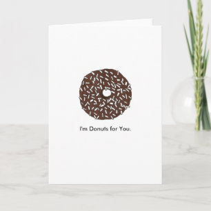 Donuts for You Love Valentine's Day Doughnut Food Holiday Card