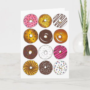 Donuts for You Valentine's Day Donut Doughnut Food Holiday Card