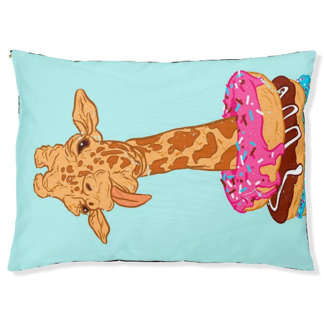 Donuts Giraffe Cute Animal Lover Pet Bed (Front)
