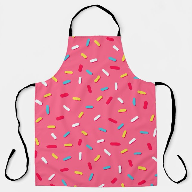 Donut's glaze seamless pattern, pink background, t apron (Front)
