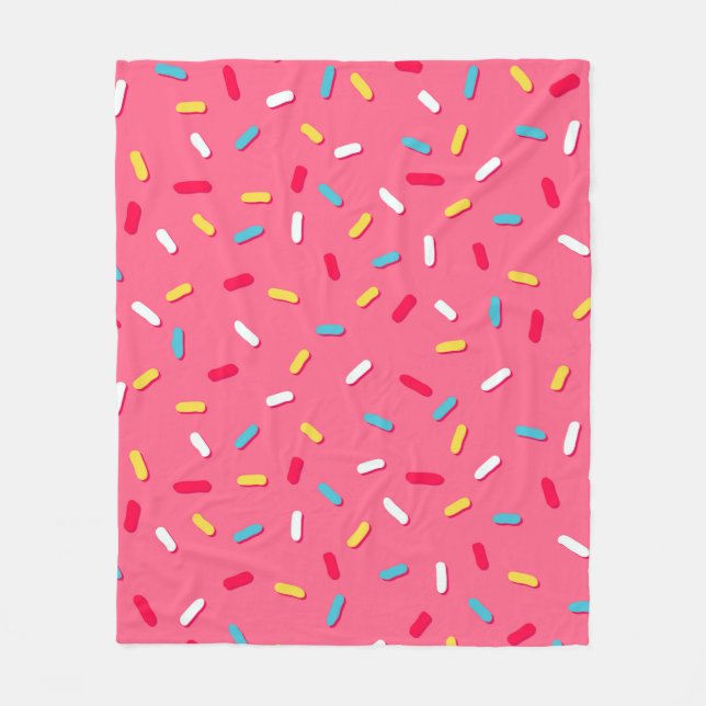 Donut's glaze seamless pattern, pink background, t fleece blanket (Front)