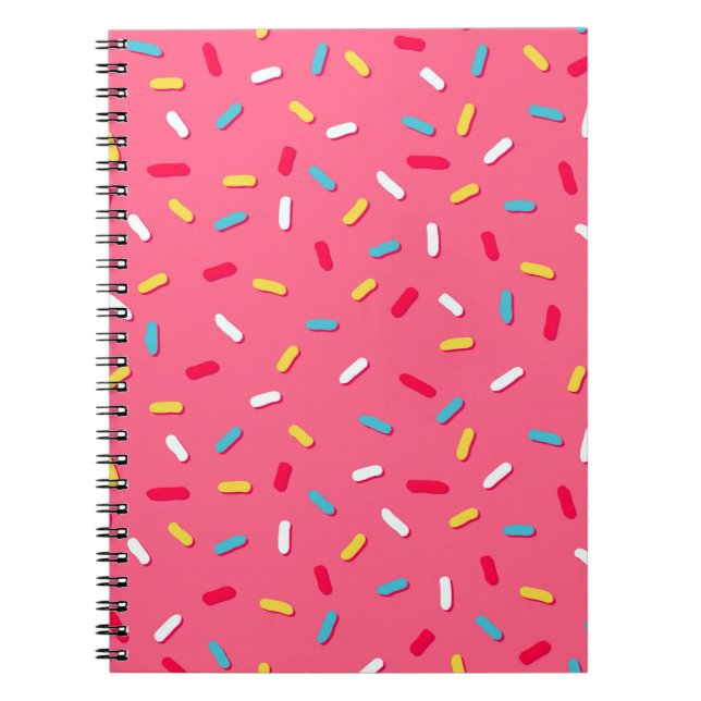 Donut's glaze seamless pattern, pink background, t notebook (Front)