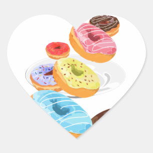 Donuts Heart Sticker