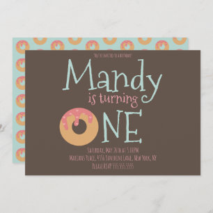 Donuts Hearts Birthday Valentines Day Party  Invitation