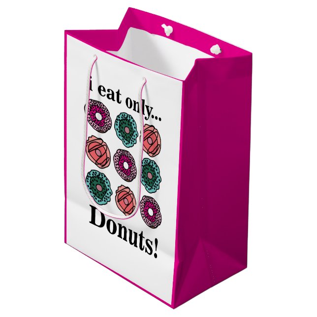 Donuts I Eat Only Donuts Medium Gift Bag (Front Angled)