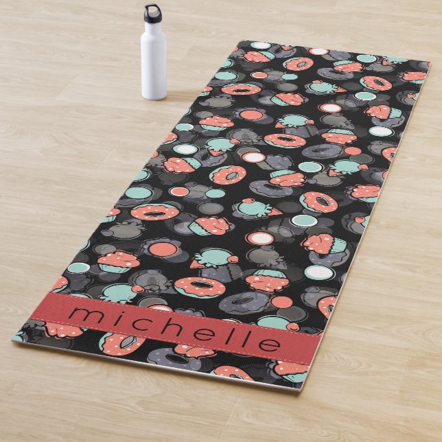 Donuts, Ice Cream, Cupcakes, Dessert, Your Name Yoga Mat (In Situ)