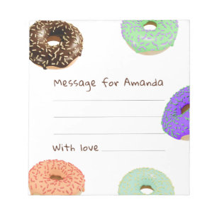 Donuts kids birthday time capsule message notepad