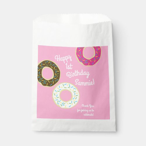 Donuts Kids Doughnuts 1st Birthday Party Favor Bag