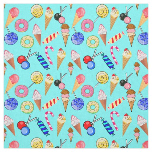 Donuts Lollipop Ice-cream Sweet Fabric