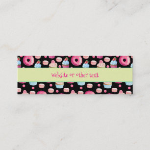 Donuts Macarons And Cupcake Pattern Website Mini Business Card