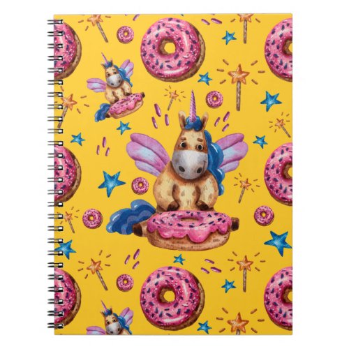 Donuts Magical Unicorns Are Cool Pattern     Notebook