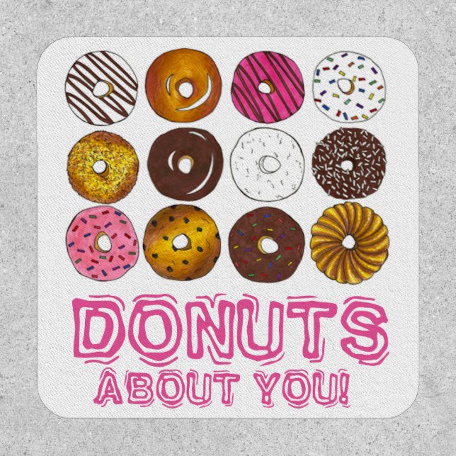 Donuts (Nuts) About You Doughnut Valentine's Day Patch (Front)